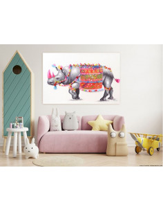 Tableau Rhinocéros pompoms - Exposition