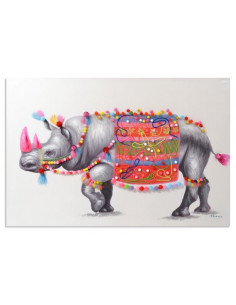 Tableau Rhinocéros pompoms - Exposition