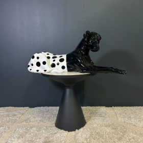 CHIEN FUNNY NOIR AVEC POIS 65 CM