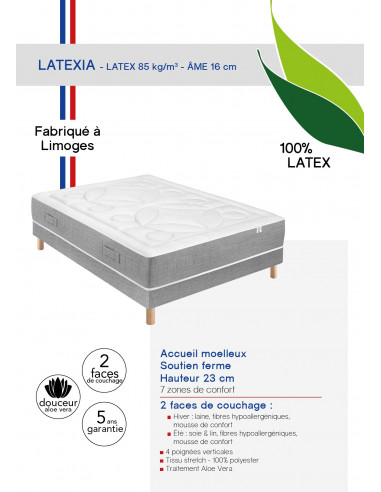 Matelas en Latex LATEXIA 23 cm PLS